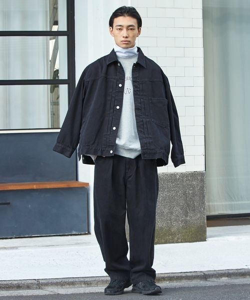 LOWRYS FARM（ローリーズファーム）の「デニムスリットジャケット　178361（デニムジャケット・メンズ・ブルー/ブラック・MEDIUM/LARGE）」の6枚目の写真