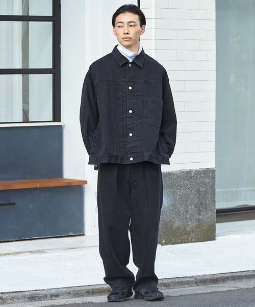 LOWRYS FARM（ローリーズファーム）の「デニムスリットジャケット　178361（デニムジャケット・メンズ・ブルー/ブラック・MEDIUM/LARGE）」の8枚目の写真