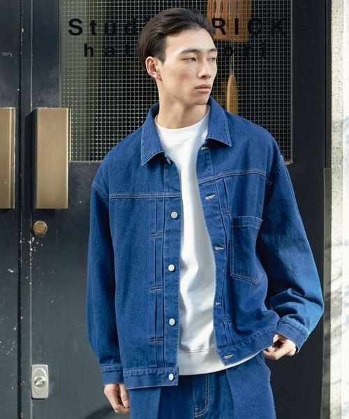 LOWRYS FARM（ローリーズファーム）の「デニムスリットジャケット　178361（デニムジャケット・メンズ・ブルー/ブラック・MEDIUM/LARGE）」の17枚目の写真