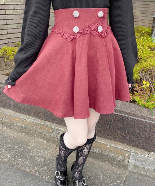 ROJITA（ロジータ）の「カシュクール風ウエストフレアスカート（スカート・レディース・ブラック/ボルドー・FREE）」の19枚目の写真