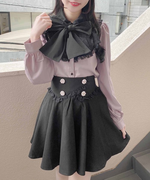 ROJITA（ロジータ）の「カシュクール風ウエストフレアスカート（スカート・レディース・ブラック/ボルドー・FREE）」の17枚目の写真