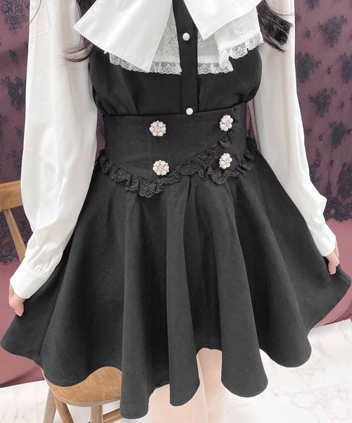 ROJITA（ロジータ）の「カシュクール風ウエストフレアスカート（スカート・レディース・ブラック/ボルドー・FREE）」の12枚目の写真