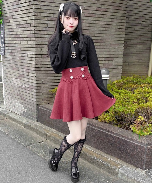 ROJITA（ロジータ）の「カシュクール風ウエストフレアスカート（スカート・レディース・ブラック/ボルドー・FREE）」の21枚目の写真