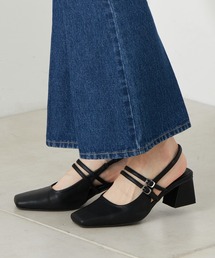 Chico | 【2023SS】スクエアトゥベルトミュール(パンプス)