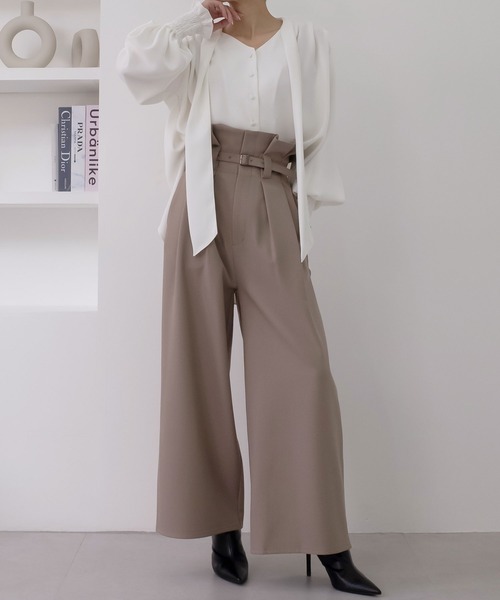 MIELI INVARIANT(ミエリインヴァリアント)の「Bowtie Georgette Blouse(シャツ/ブラウス・レディース・モカ/ホワイト/ブラック・FREE)」の5枚目の写真