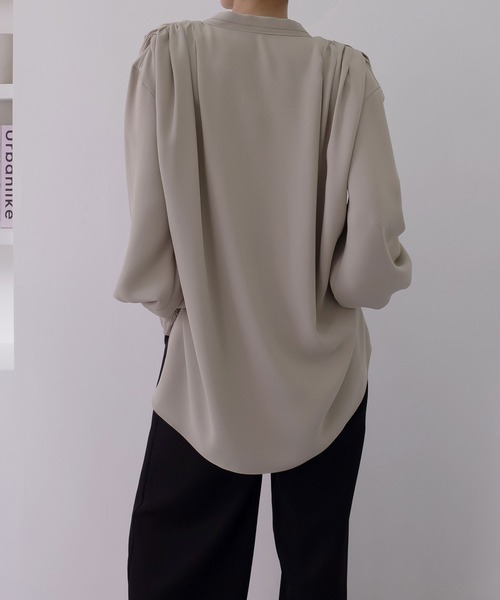 MIELI INVARIANT(ミエリインヴァリアント)の「Bowtie Georgette Blouse(シャツ/ブラウス・レディース・モカ/ホワイト/ブラック・FREE)」の10枚目の写真