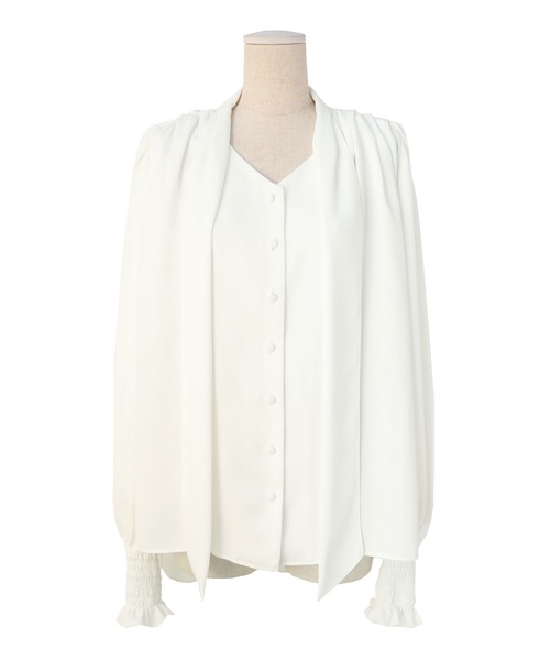 MIELI INVARIANT(ミエリインヴァリアント)の「Bowtie Georgette Blouse(シャツ/ブラウス・レディース・モカ/ホワイト/ブラック・FREE)」の19枚目の写真