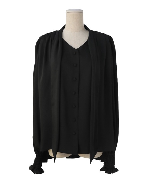 MIELI INVARIANT(ミエリインヴァリアント)の「Bowtie Georgette Blouse(シャツ/ブラウス・レディース・モカ/ホワイト/ブラック・FREE)」の21枚目の写真