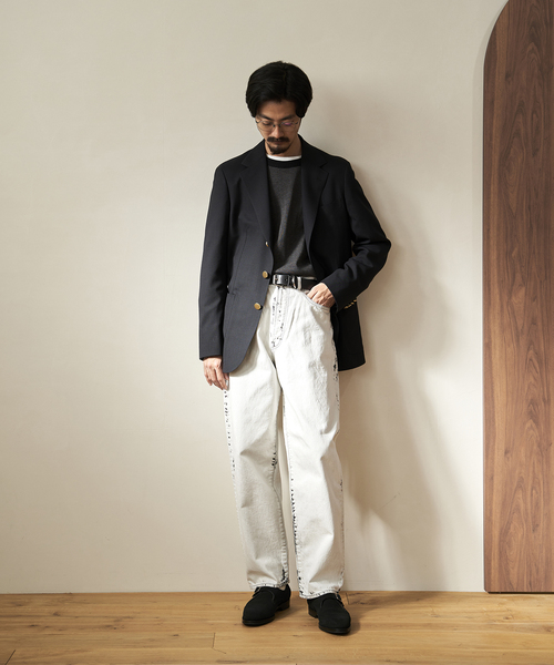 EDIFICE LA BOUCLE（エディフィスラブークル）の「【LA BOUCLE / ラブークル】5ポケット デニム (ハイブリーチ)（デニムパンツ・メンズ・ブラック・1/2）」の2枚目の写真