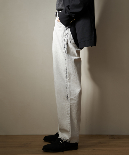 EDIFICE LA BOUCLE（エディフィスラブークル）の「【LA BOUCLE / ラブークル】5ポケット デニム (ハイブリーチ)（デニムパンツ・メンズ・ブラック・1/2）」の3枚目の写真