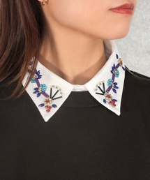 emesuelee | ビーズ刺しゅう付け襟 きれいめ レイヤード レトロ(付け襟)