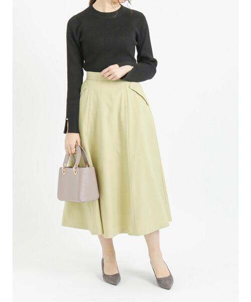 Te chichi（テチチ）の「袖口パールリブニット（ニット/セーター・レディース・ベージュ/ブラック/ブルー・ﾌﾘ-）」の6枚目の写真