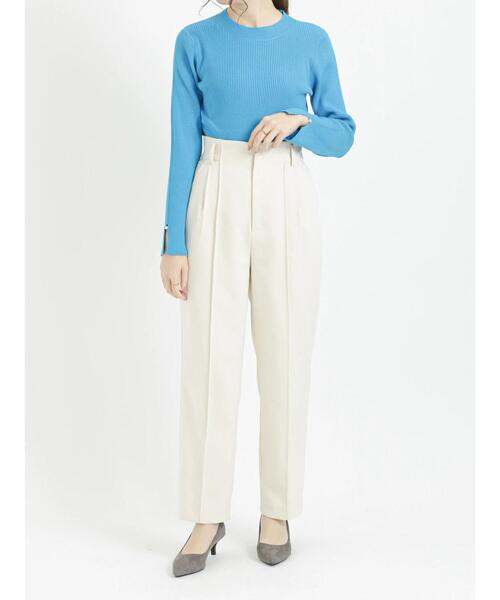 Te chichi（テチチ）の「袖口パールリブニット（ニット/セーター・レディース・ベージュ/ブラック/ブルー・ﾌﾘ-）」の8枚目の写真