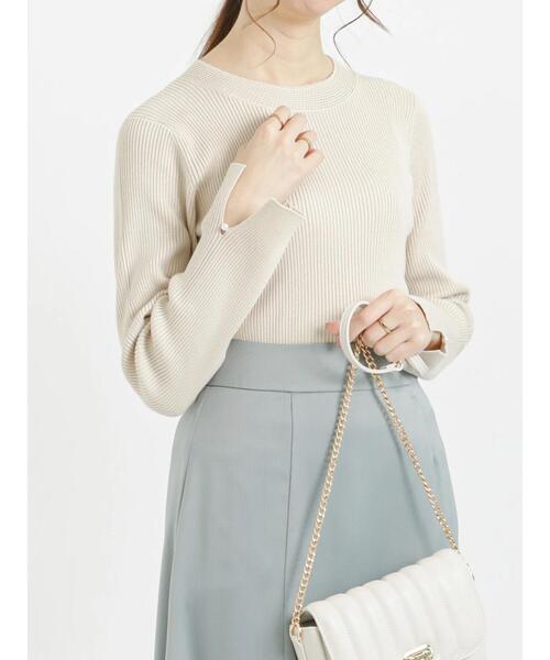 Te chichi（テチチ）の「袖口パールリブニット（ニット/セーター・レディース・ベージュ/ブラック/ブルー・ﾌﾘ-）」の9枚目の写真