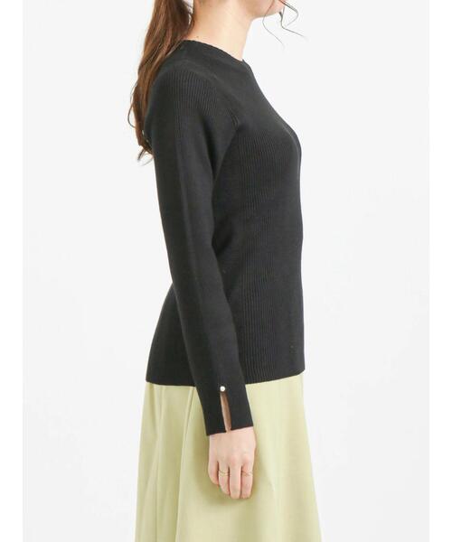 Te chichi（テチチ）の「袖口パールリブニット（ニット/セーター・レディース・ベージュ/ブラック/ブルー・ﾌﾘ-）」の11枚目の写真