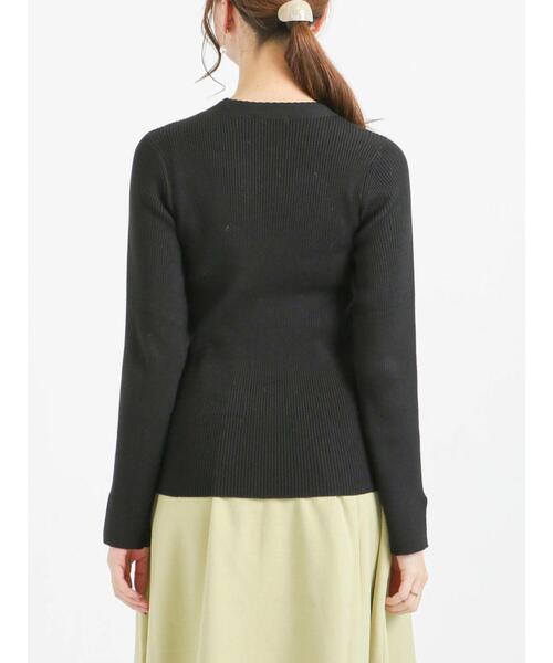 Te chichi（テチチ）の「袖口パールリブニット（ニット/セーター・レディース・ベージュ/ブラック/ブルー・ﾌﾘ-）」の12枚目の写真