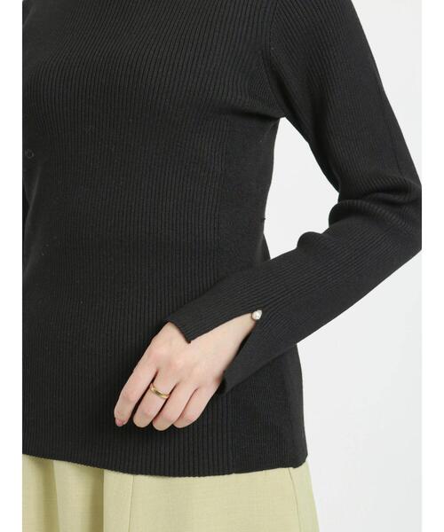 Te chichi（テチチ）の「袖口パールリブニット（ニット/セーター・レディース・ベージュ/ブラック/ブルー・ﾌﾘ-）」の14枚目の写真