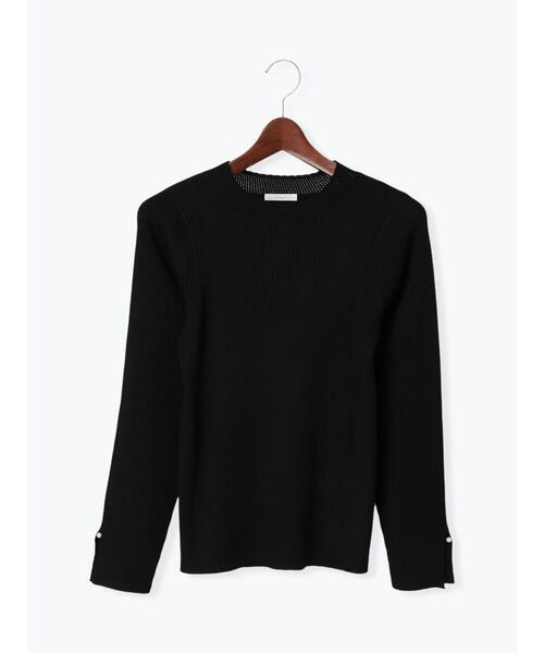 Te chichi（テチチ）の「袖口パールリブニット（ニット/セーター・レディース・ベージュ/ブラック/ブルー・ﾌﾘ-）」の15枚目の写真