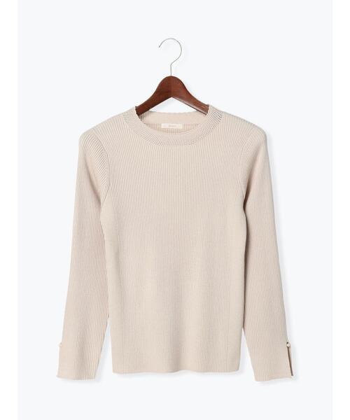 Te chichi（テチチ）の「袖口パールリブニット（ニット/セーター・レディース・ベージュ/ブラック/ブルー・ﾌﾘ-）」の16枚目の写真