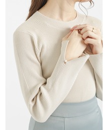 袖口パールリブニット