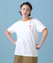 AVIREX | 《WEB&DEPOT限定》DOUNUT ONE POINT RINGER T-SHIRT/ ドーナツワンポイントリンガーTシャツ(Tシャツ/カットソー)