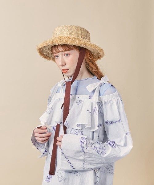 kaorinomori（カオリノモリ）の「kaorinomori レイハット（ハット・レディース・ブラウン/ライトパープル・M/57.5cm）」の3枚目の写真