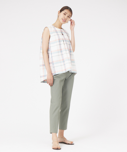 qualite(カリテ)の「チェックノースリブラウス(シャツ/ブラウス・レディース・ストライプ・フリー)」の4枚目の写真