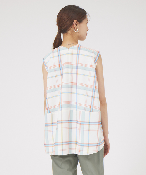 qualite(カリテ)の「チェックノースリブラウス(シャツ/ブラウス・レディース・ストライプ・フリー)」の6枚目の写真