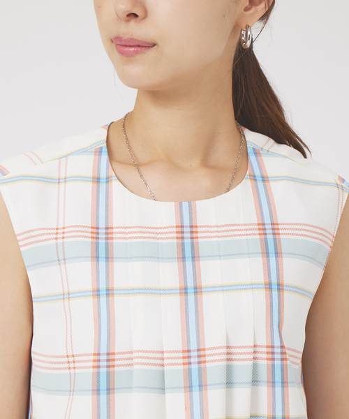 qualite(カリテ)の「チェックノースリブラウス(シャツ/ブラウス・レディース・ストライプ・フリー)」の5枚目の写真