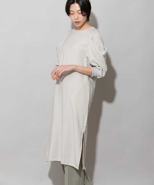 Munich（ミューニック）の「レーヨンナイロンピーチビエラタックスリーブワンピース（ワンピース・レディース・ブラック/カーキ/グレイッシュベージュ・FREE）」の10枚目の写真