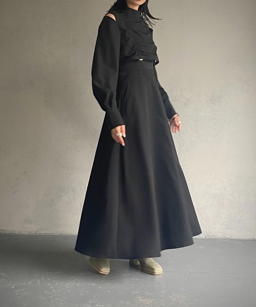 &g'aime（アンジェム）の「【&g’aime】シャーリングワンピース（ワンピース・レディース・ブラック/グレイッシュベージュ・FREE）」の19枚目の写真