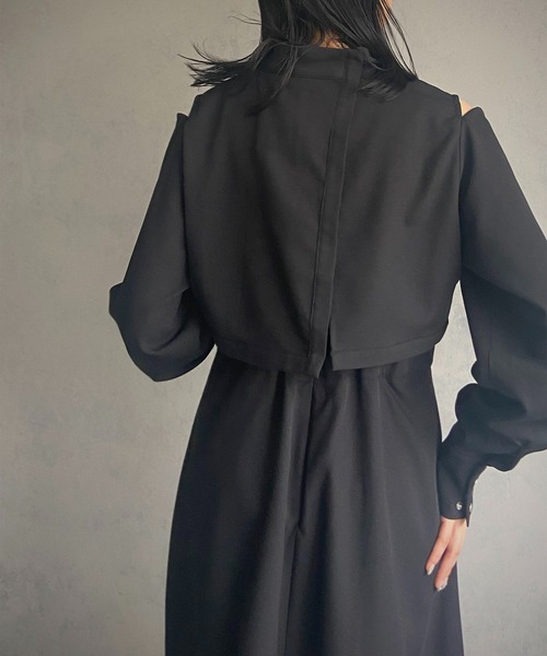 &g'aime（アンジェム）の「【&g’aime】シャーリングワンピース（ワンピース・レディース・ブラック/グレイッシュベージュ・FREE）」の11枚目の写真