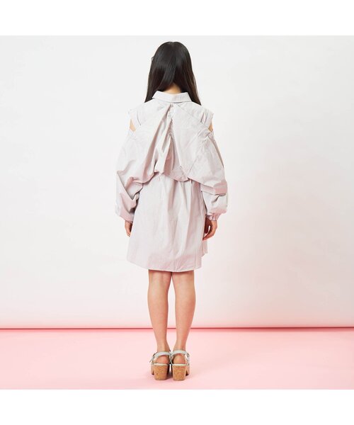 algy（アルジー）の「ボレロ付きシャツワンピ（シャツワンピース・キッズ・ミント/ベージュ/サックスブルー・XX-SMALL/X-SMALL/MEDIUM/SMALL）」の5枚目の写真