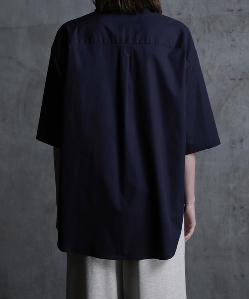 CALLNE（カルネ）の「【CALLNE】Loose Cotton Regular  Color Halfsleeve Shirt / ルーズコットン レギュラーカラー半袖シャツ（シャツ/ブラウス・メンズ・グレー系/ダークネイビー・M/L）」の22枚目の写真