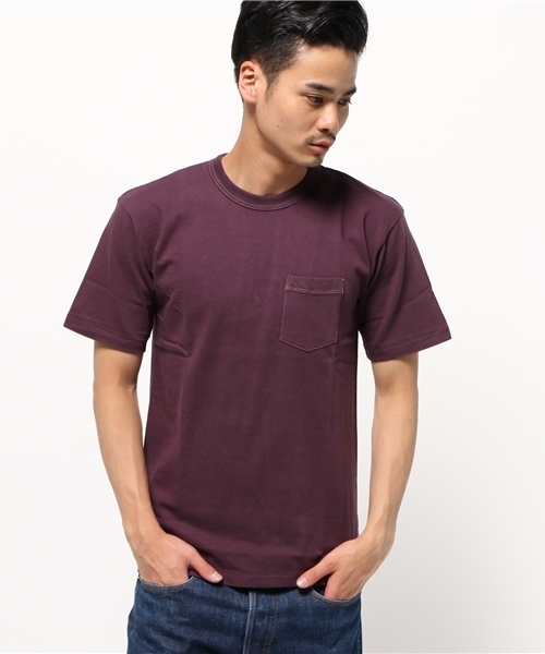 ENTRY SG（エントリーエスジー）の「ENTRY SG: 『Tijuana』クルーネック ポケット Tシャツ（Tシャツ/カットソー・メンズ・ブラック/ライトグリーン/ピンクゴールド/オフホワイト/グレー/チャコールグレー/ワイン/レンガ/ネイビー/バイオレット・SMALL/MEDIUM/LARGE）」の8枚目の写真