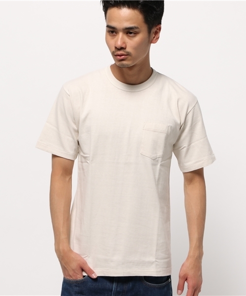 ENTRY SG（エントリーエスジー）の「ENTRY SG: 『Tijuana』クルーネック ポケット Tシャツ（Tシャツ/カットソー・メンズ・ブラック/ライトグリーン/ピンクゴールド/オフホワイト/グレー/チャコールグレー/ワイン/レンガ/ネイビー/バイオレット・SMALL/MEDIUM/LARGE）」の2枚目の写真