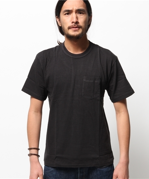 ENTRY SG（エントリーエスジー）の「ENTRY SG: 『Tijuana』クルーネック ポケット Tシャツ（Tシャツ/カットソー・メンズ・ブラック/ライトグリーン/ピンクゴールド/オフホワイト/グレー/チャコールグレー/ワイン/レンガ/ネイビー/バイオレット・SMALL/MEDIUM/LARGE）」の11枚目の写真