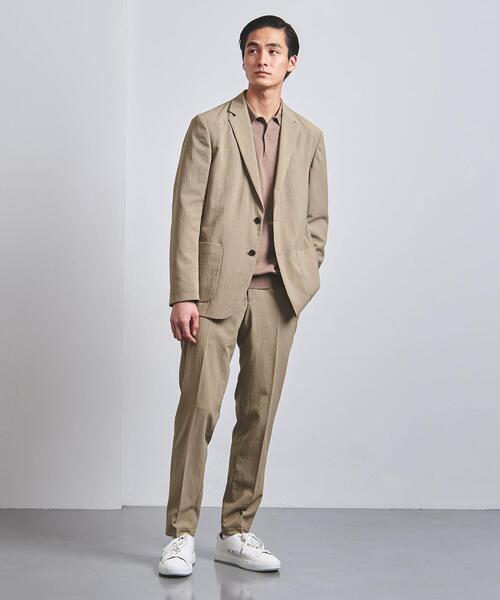 UNITED ARROWS（ユナイテッドアローズ）の「リネンライク シングル２ボタン ジャケット COZY -ウォッシャブル・ストレッチ-（セットアップ・メンズ・ベージュ/ロイヤルブルー・S/M/L/XL）」の6枚目の写真