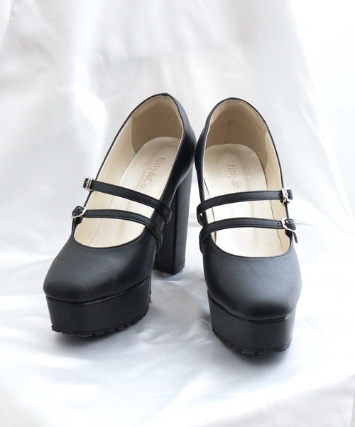 TITTY&CO.(ティティーアンドコー)の「【TITTY&CO.】ダブルストラップパンプス(パンプス・レディース・パープル/ブラック・S/M/L)」の7枚目の写真