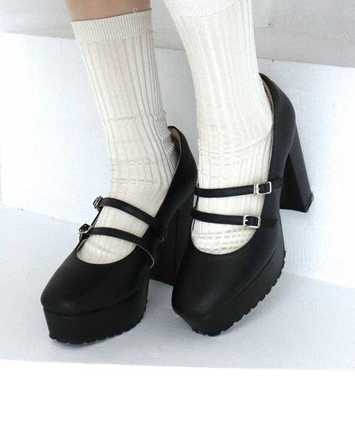 TITTY&CO.(ティティーアンドコー)の「【TITTY&CO.】ダブルストラップパンプス(パンプス・レディース・パープル/ブラック・S/M/L)」の16枚目の写真