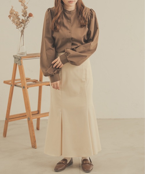 Ambre Neige（アンブルネージュ）の「２WAYビックカラーシャツ／【WEB/EC限定商品】（シャツ/ブラウス・レディース・ライトベージュ/オフホワイト/ダークブラウン・FREE）」の10枚目の写真