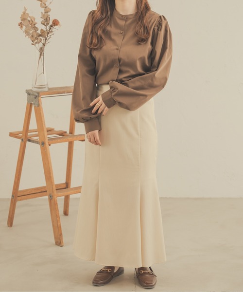 Ambre Neige（アンブルネージュ）の「２WAYビックカラーシャツ／【WEB/EC限定商品】（シャツ/ブラウス・レディース・ライトベージュ/オフホワイト/ダークブラウン・FREE）」の12枚目の写真