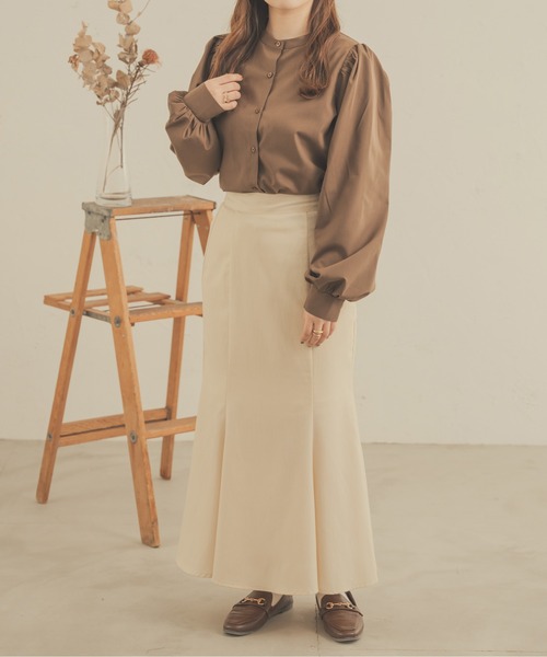 Ambre Neige（アンブルネージュ）の「２WAYビックカラーシャツ／【WEB/EC限定商品】（シャツ/ブラウス・レディース・ライトベージュ/オフホワイト/ダークブラウン・FREE）」の16枚目の写真