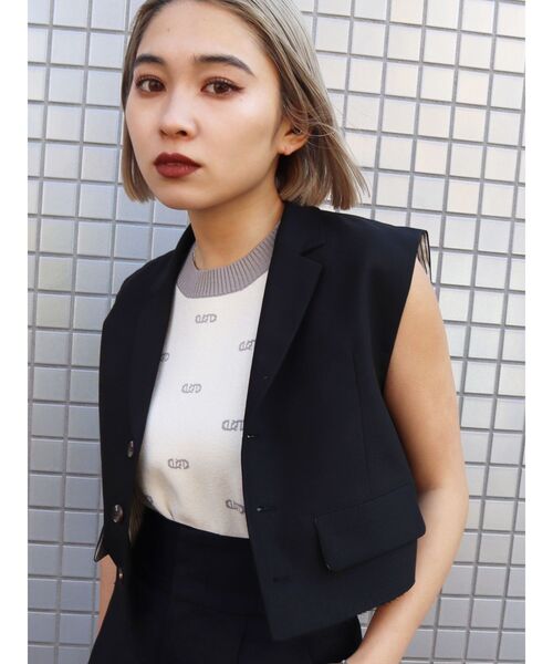 EMODA（エモダ）の「トーンカラーフィットタンクトップ（ニット/セーター・レディース・ブラック/ブルー/アイボリー・FREE）」の20枚目の写真