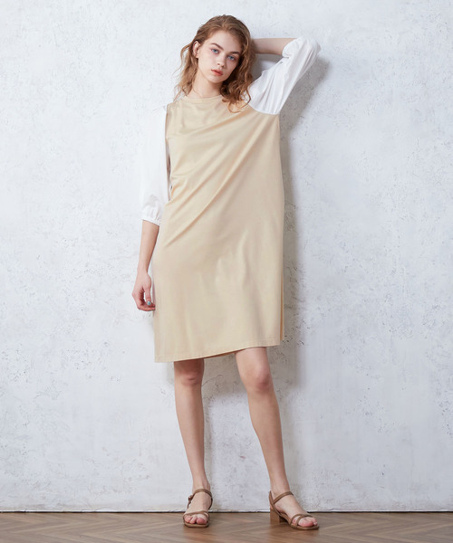 LE SOUK HOLIDAY(ルスークホリデー)の「ドッキングワンピース(ワンピース・レディース・ネイビー/ベージュ・M/L)」の4枚目の写真