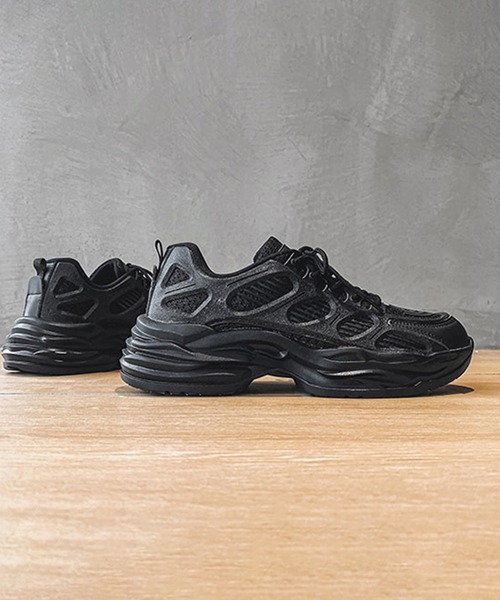 セール】ボリュームソール 厚底 ローテク ダッドスニーカー レース