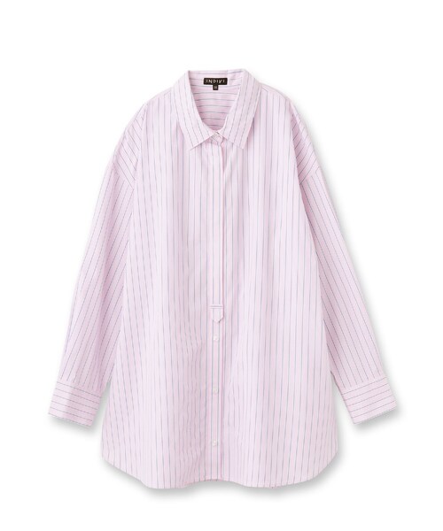 INDIVI（インディヴィ）の「◆【洗える/ストライプ】バックシャン デザインシャツ（シャツ/ブラウス・レディース・ピンク系その他/ネイビー系7/ブルー系2/ホワイト・05/12/13/38/34/15 ）」の5枚目の写真