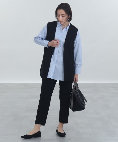 INDIVI（インディヴィ）の「◆【洗える/ストライプ】バックシャン デザインシャツ（シャツ/ブラウス・レディース・ピンク系その他/ネイビー系7/ブルー系2/ホワイト・05/12/13/38/34/15 ）」の17枚目の写真