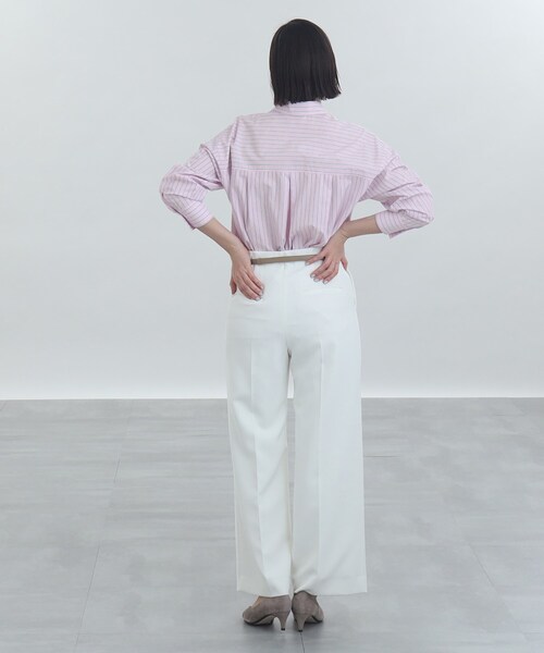 INDIVI（インディヴィ）の「◆【洗える/ストライプ】バックシャン デザインシャツ（シャツ/ブラウス・レディース・ピンク系その他/ネイビー系7/ブルー系2/ホワイト・05/12/13/38/34/15 ）」の9枚目の写真