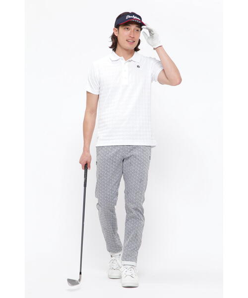 PEARLY GATES】千鳥柄リンクスジャガード 半袖ポロシャツ